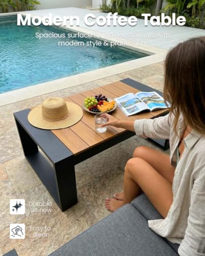 4-Piece Luxury Aluminum Patio Furniture Set, Oversized Outdoor Conversation Set - Image 6