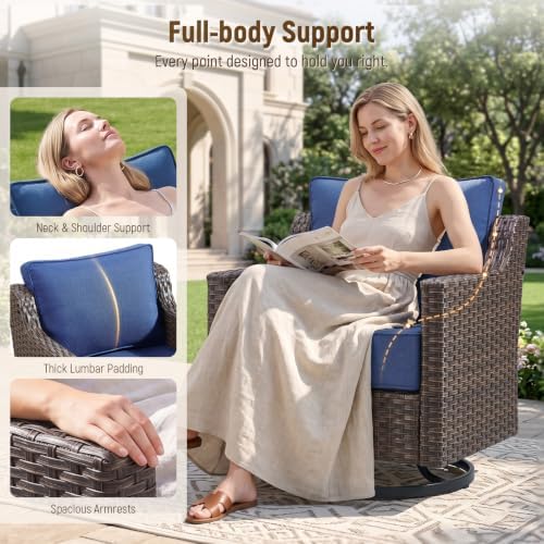 Luxury 6" Thick Cushioned 8-Piece Patio Conversation Set - Image 4