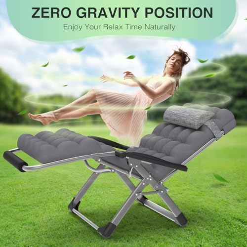 Suteck Oversized Zero Gravity Chair, 500LBS 33" XXL Reclining Lounge Chairs - Image 6