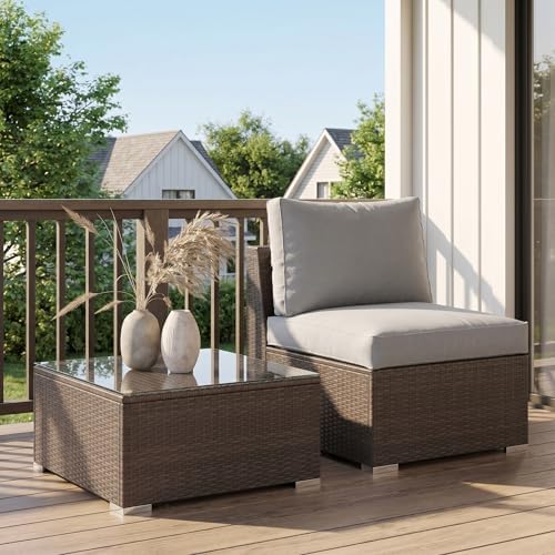 Wisteria Lane Outdoor Sofa, 2 Pieces Wicker Patio Furniture Set by WisteriaLane