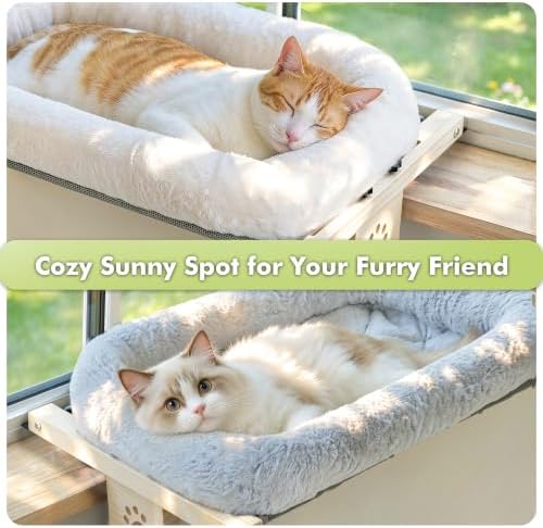 AMOSIJOY Wooden Cat Windowsill Perch - Image 5