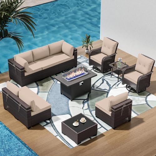 11 Pieces Outdoor Patio Furniture Set, Outdoor Sectional Furniture by RTDTD