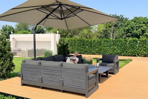 PURPLE LEAF Patio Furniture Set 8 Pcs Outdoor Sectional Sofa w/Table by Unknown