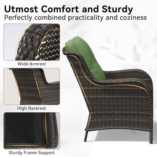 3-Piece Outdoor Couch Set, Include Wicker Patio Sofa - Image 4