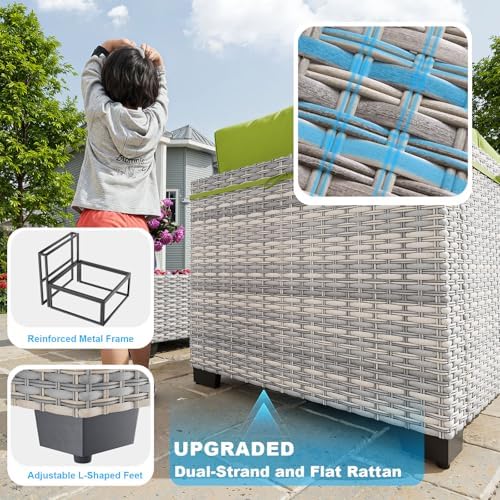 Outdoor PE Wicker Rattan Modular Patio Sectional Sofa Set - Image 2