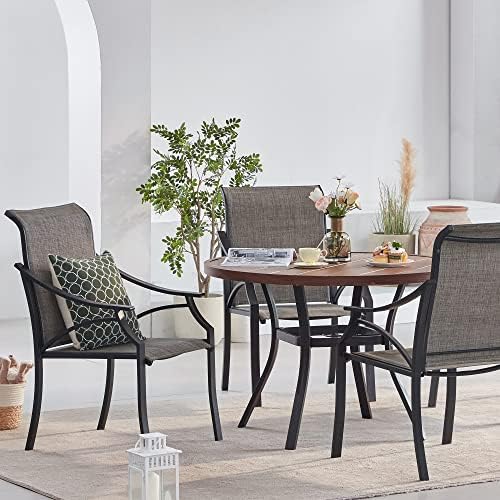 VICLLAX Round Patio Dining Table, 41 inch Metal Outdoor Dining Table - Image 7
