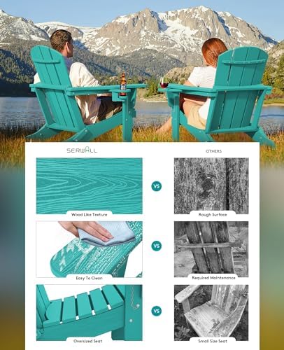 SERWALL Outdoor Adirondack Chair Set of 8 - Image 5
