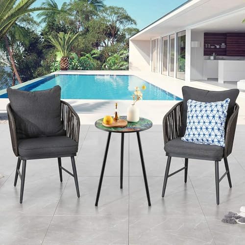Party Zealot 2 Packs Metal Outdoor Side Table Irises Patio Side Tables - Image 6