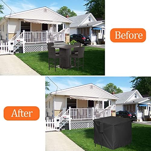 5 Piece Bar Height Patio Dining Set Cover, 66 Inch Square - Image 6