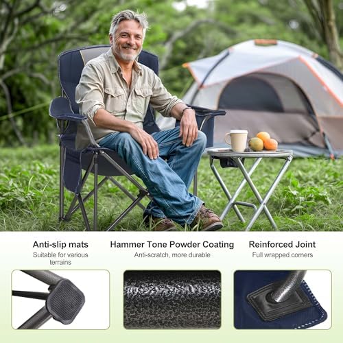 Folding Camping Chair Oversized Heavy Duty Padded Outdoor Chair - Image 6