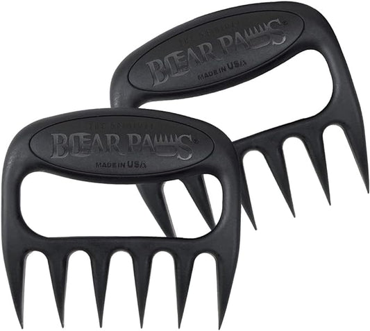 Bear Paws Meat Claws - The Original Meat Shredder Claws for Pulled Pork, USA Made - Easily Lift, Shred, Pull and Serve Pork, Chicken, Brisket and Turkey - Gift for Dad on Father's Day! (Black)