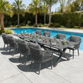 10 Pieces Outdoor Patio Dining Set, Aluminium Rectangular Dining Table and by LayinSun
