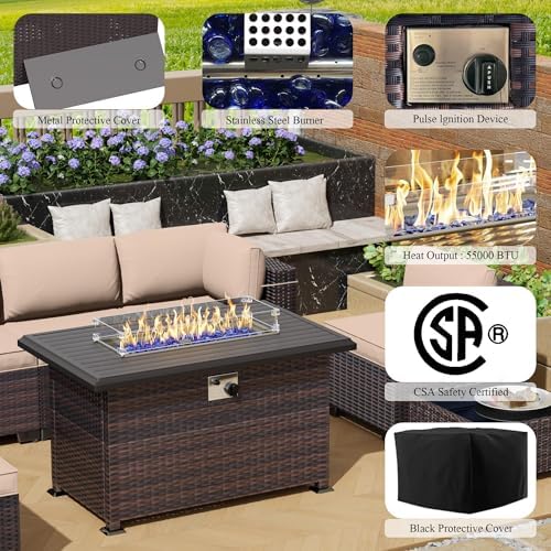 10 Pieces Outdoor Patio Furniture Set, Outdoor Sectional Furniture - Image 2
