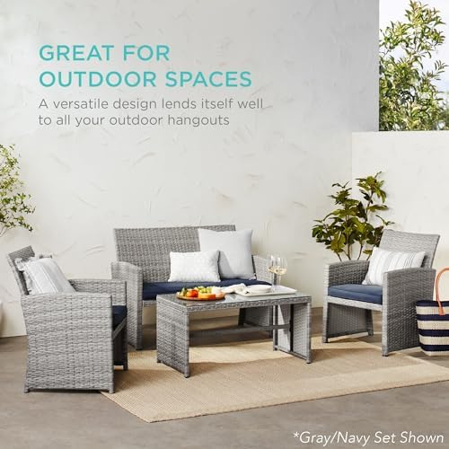 Best Choice Products 4-Piece Outdoor Wicker Patio Conversation Furniture Set - Image 3