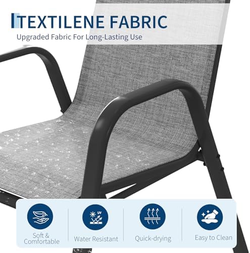 Garvee Patio Chairs Set of 6, Stackable Chairs - Image 5