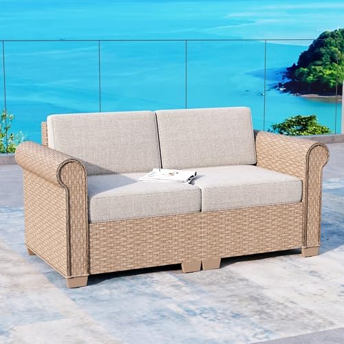 HERA'S HOUSE 2-Piece Wicker Patio Sectional Set, Modular Design by SUNSHINEVALLEY