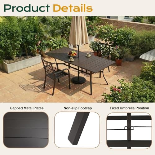 Patio Dining Table for 8, Outdoor Dining Table for Deck - Image 5