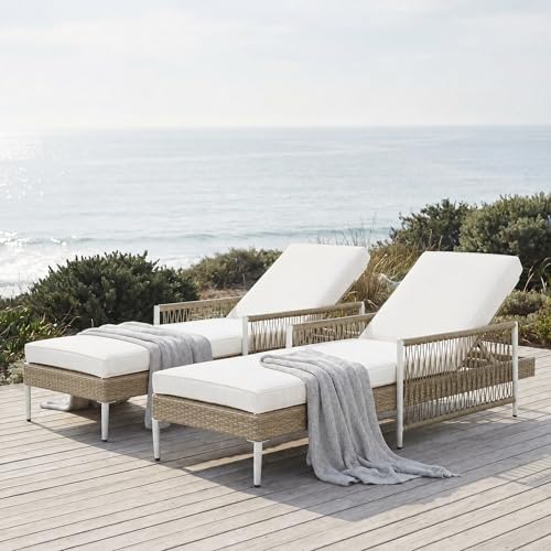 Outdoor All-Weather PE Rattan Chaise Lounge, Minimalist Patio Wicker Lounge - Image 3