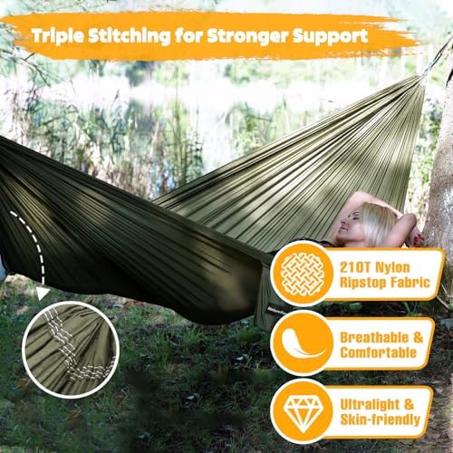 NATUREFUN Ultra-Light Travel Camping Hammock | 300kg Load Capacity, Breathable - Image 4