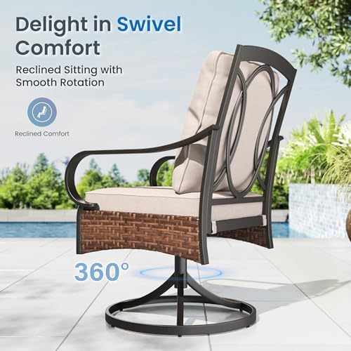 PHI VILLA 9pc Outdoor Dining Set, Wicker Chairs - Image 2