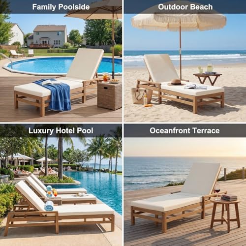 Outdoor Chaise Lounge Chair Set of 3, Patio Chaise Lounge Recliner - Image 7