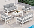 SERWALL 5 Pieces HDPE Outdoor Conversation Sofa Set by SERWALL