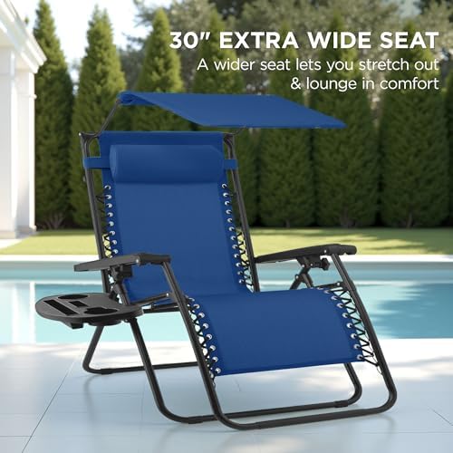Best Choice Products Oversized Zero Gravity Chair Recliner w/ Canopy - Image 3