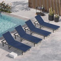 Outdoor Lounge Chair Set of 4, Aluminum Pool Lounge Chairs by Oasbira