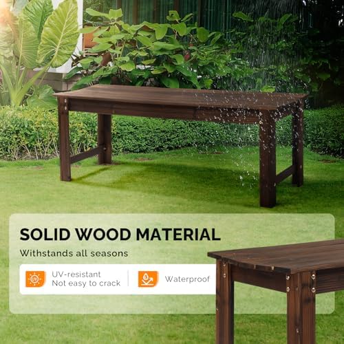 VINGLI Outdoor Wood Bench - Image 5