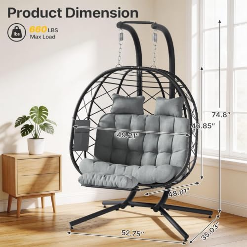 Suteck Double Hanging Egg Chair - Image 2