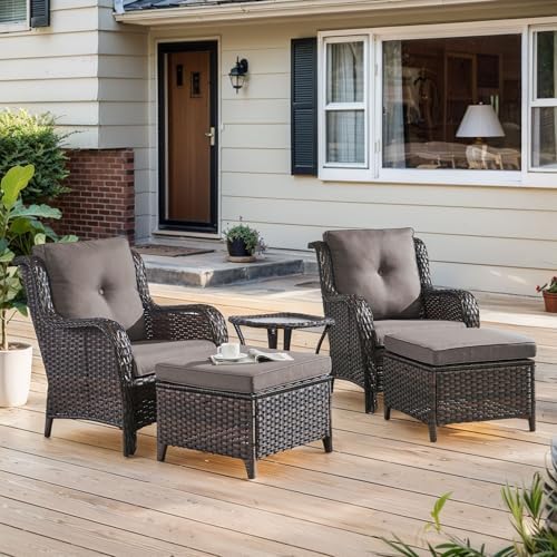 Belord Outdoor Wicker Furniture 5 Pieces Patio Furniture Set Patio Chairs by Belord