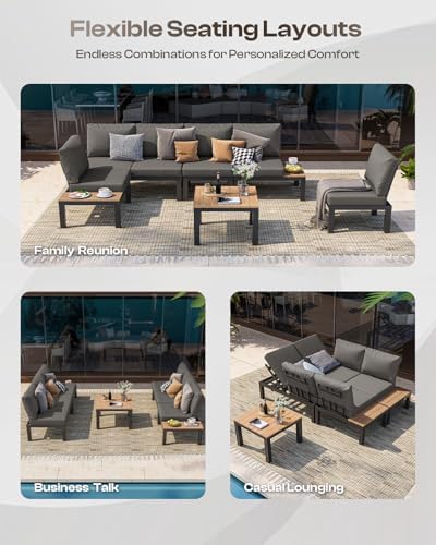 Aluminum Modular Outdoor Patio Furniture Set, Daybed Sectional - Image 3