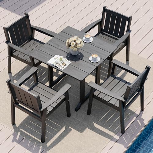 Pamapic Patio Dining Table Set, 5-Piece Outdoor Dining Set by Pamapic