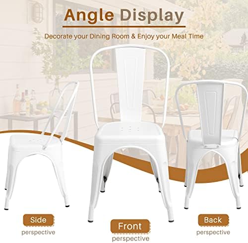 Furmax Metal Dining Chairs Set of 4, - Image 6