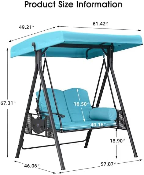 PURPLE LEAF Outdoor Swing 2-Seat - Image 3