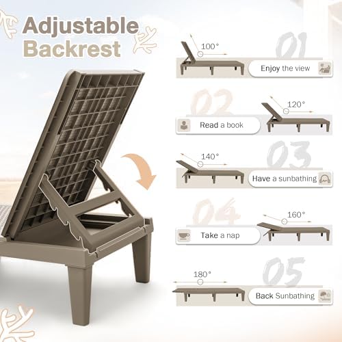 Homall Outdoor Lounge Chairs Set of 2, Quick Assembly & Waterproof Patio Chaise - Image 6