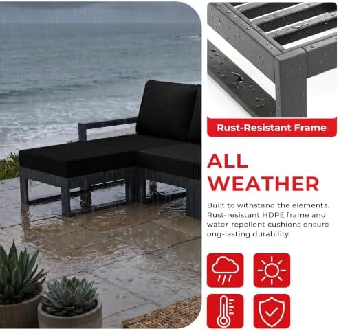 Rockaway Outdoor HDPE Patio Ottoman - Image 5