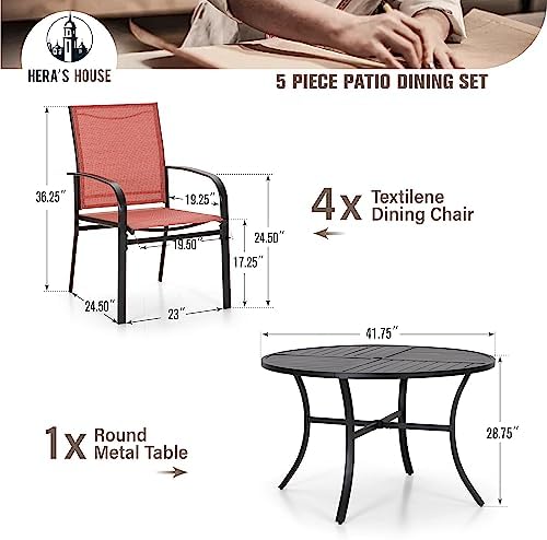 5pc Patio Dining Set for 4 - Image 6