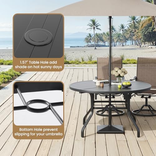 Soohow Round Outdoor Patio Dining Table, Metal Outdoor Dining Tables - Image 5
