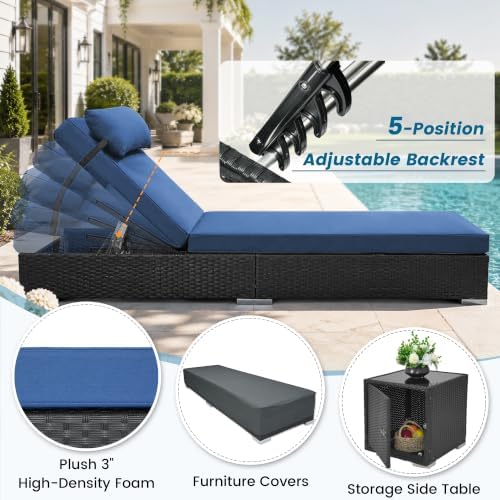 Outdoor Chaise Lounge Chairs Set of 2 - Image 5