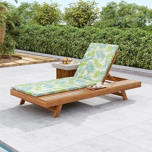 Christopher Knight Home Kayes Acacia Wood Chaise Lounge - Image 3