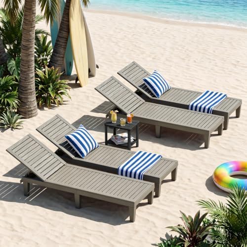Outdoor Chaise Lounge Chair Set of 4 by WTFGO