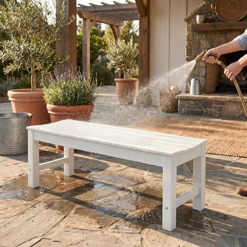 Stoog Outdoor Bench Set of 2, 2-Person Backless Outdoor Benches Weatherproof - Image 2