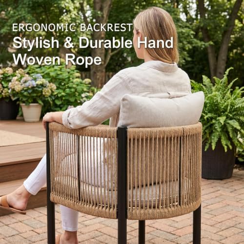 SUNSITT 7 Piece Outdoor Patio Dining Set w/Cushioned Woven Rattan Chairs - Image 3