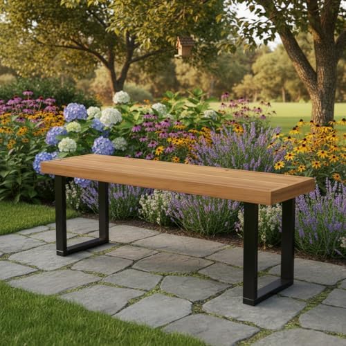 Tangkula Acacia Wood Outdoor Bench - Image 2