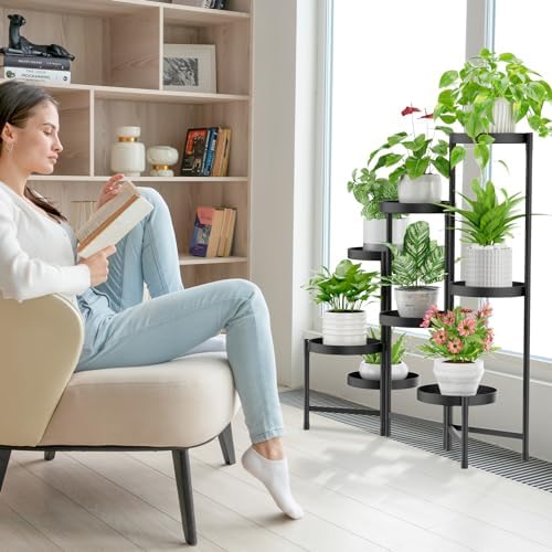 iDavosic.ly Plant Stand Indoor Outdoor, 8 Tier Metal Corner Shelf - Image 6