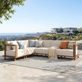 PHI VILLA HDPE Patio Furniture Set, 6 Pieces L Shaped Outdoor Sectional by PHIVILLA