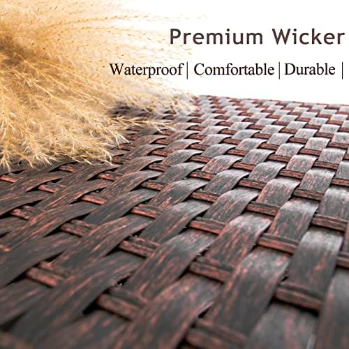 DIMAR GARDEN Outdoor Coffee Table Wicker Patio Side Table - Image 3