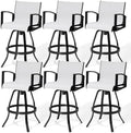 30" Outdoor Swivel Bar Stools Set of 6, Sunbrella Bar Height Chairs by Pellebant
