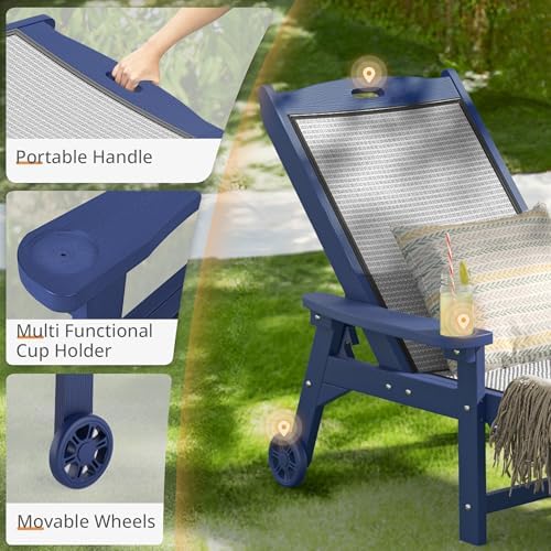 LUE BONA Chaise Lounge Chair, HDPS & HDPE Wicker Material - Image 6